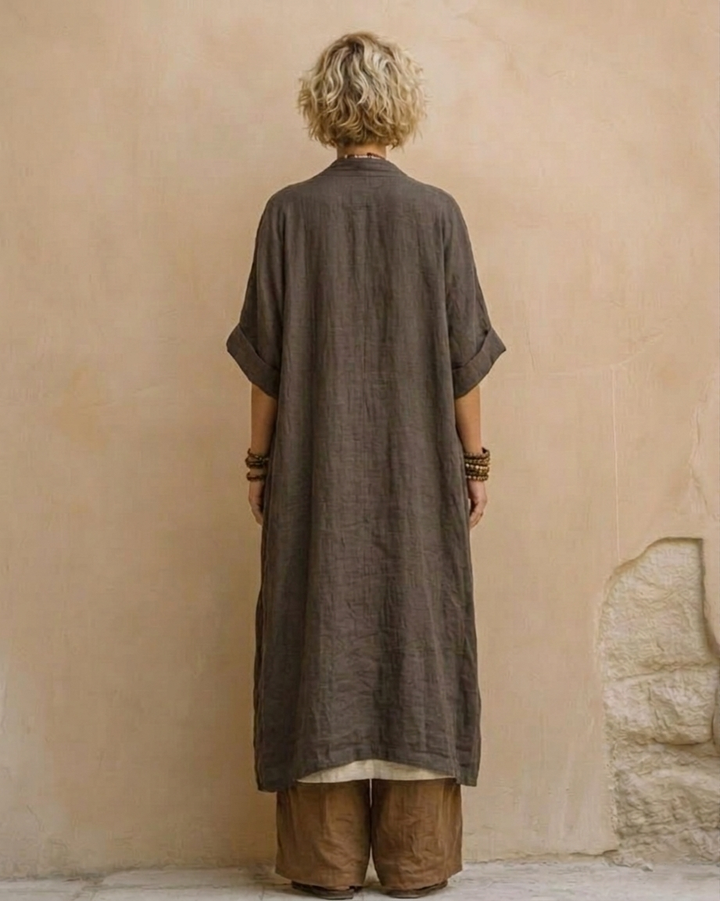 Sophie | Ensemble de trois pièces en gris foncé et marron avec imprimé tribal Henri Lyon