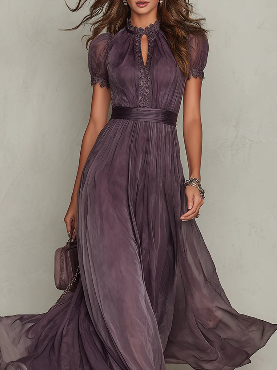 Ashley | Robe Maxi Chiffon Vintage Élégante Henri Lyon