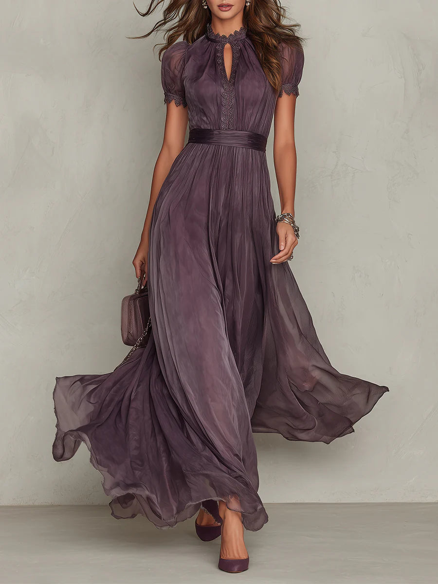 Ashley | Robe Maxi Chiffon Vintage Élégante Henri Lyon