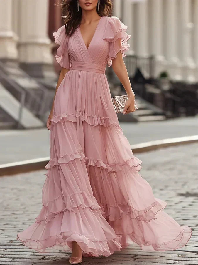 Zoe | Robe de Mariée Maxi Élégante Rose Clair Henri Lyon
