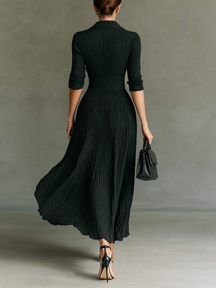 Elvira - Robe longue plissée, avec encolure et taille haute Henri Lyon