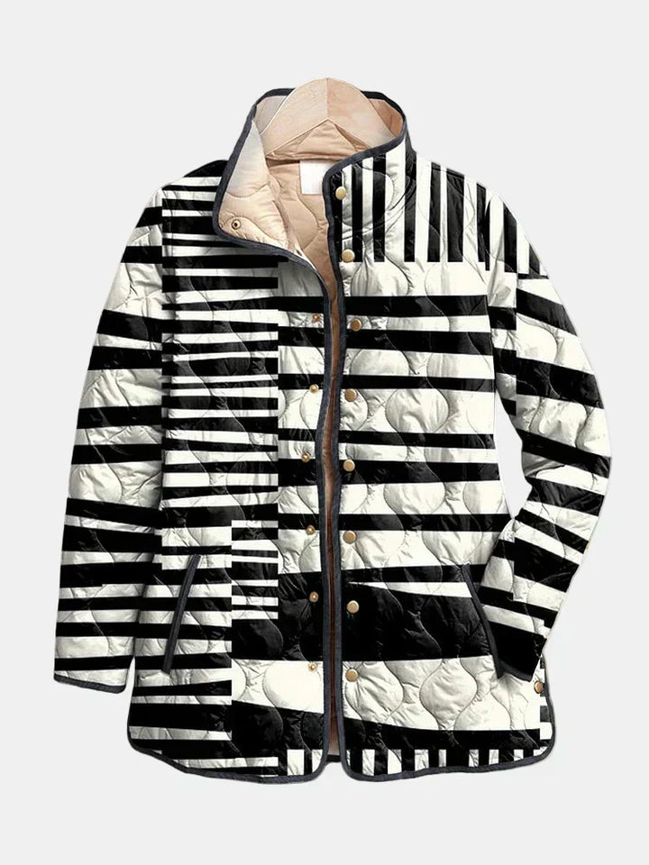 Miren | Veste Matelassée Abstraite Noir et Blanc Henri Lyon