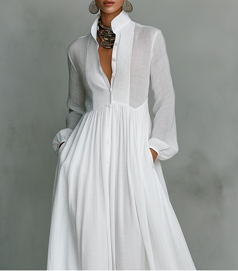 Selena | Robe Maxi à Boutons Fluides Henri Lyon
