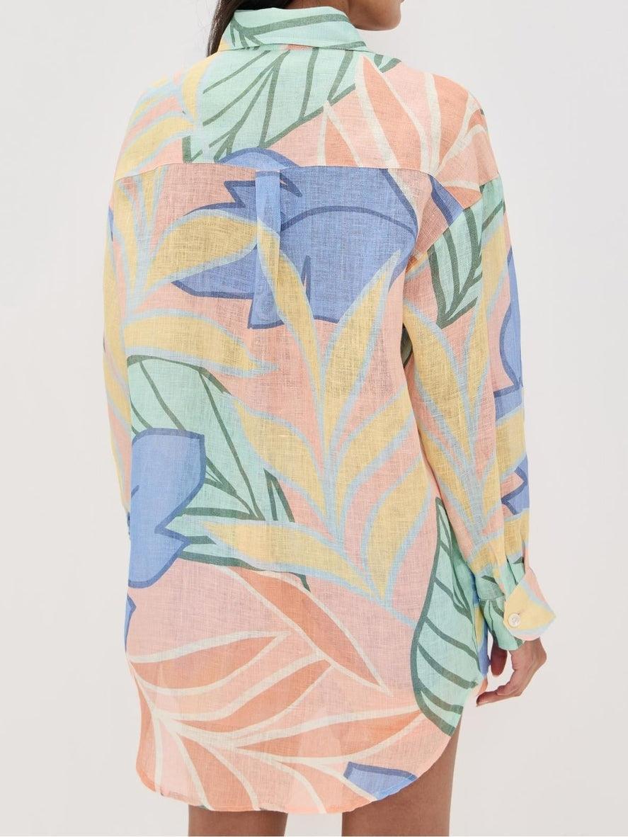 Amandine | Robe Courte Imprimée Feuilles Tropicales Henri Lyon