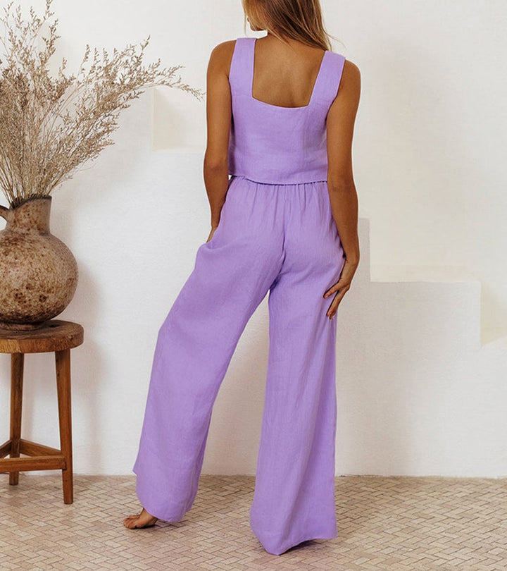 Megan - Ensemble Top Minimaliste et Pantalon Évasé Henri Lyon