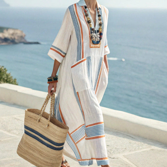 Robe Caftan "Solange" – Cap Bleu & Ambre Henri Lyon