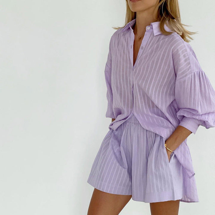 Viola - Ensemble Chemise Boutonnée et Shorts Aérés Henri Lyon