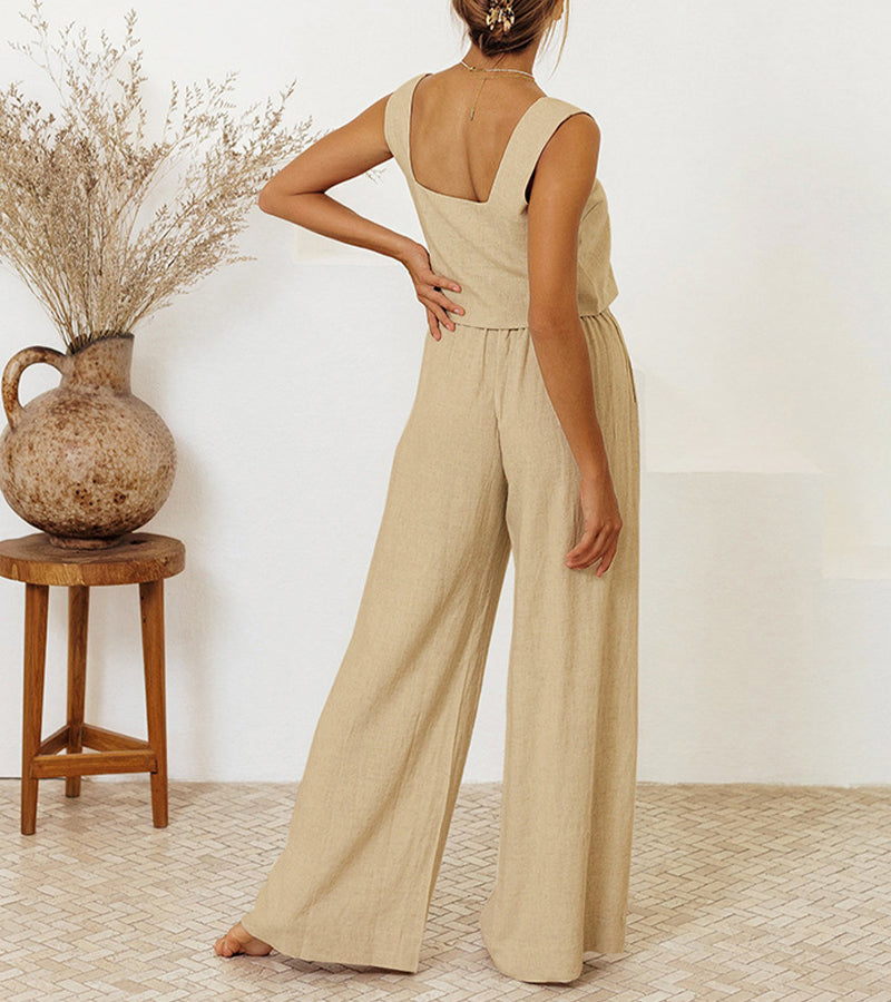 Megan - Ensemble Top Minimaliste et Pantalon Évasé Henri Lyon