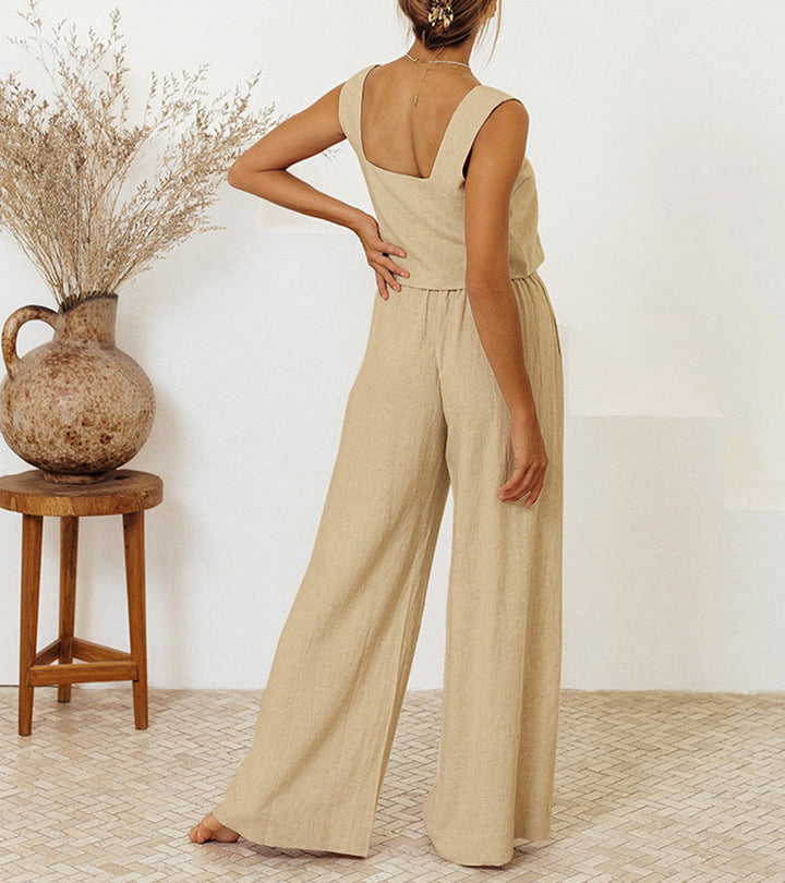 Megan - Ensemble Top Minimaliste et Pantalon Évasé Henri Lyon