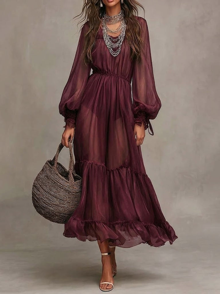 Gerda | Robe Midi Élégante avec Col en V Henri Lyon