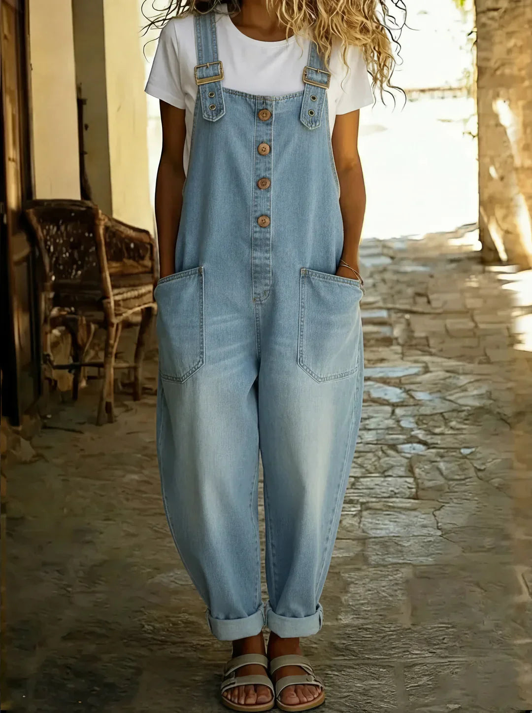 Jade™ - Salopette en jean décontractée avec boucles réglables Henri Lyon