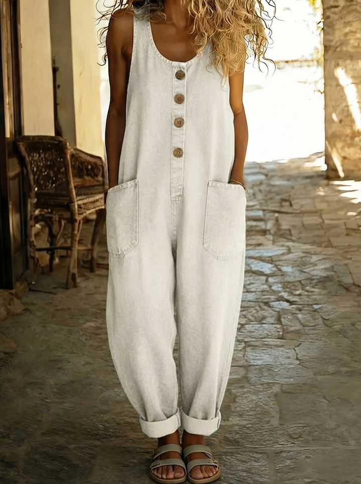 Noémie - Salopette vintage en coton doux effet denim Henri Lyon