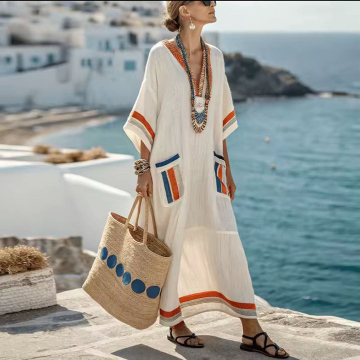 Robe Maxie "Léna" avec Finitions Contrastées Henri Lyon